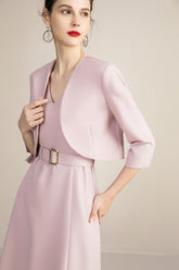 Two Piece Pink Blazer Dress Set - FashionByTeresa